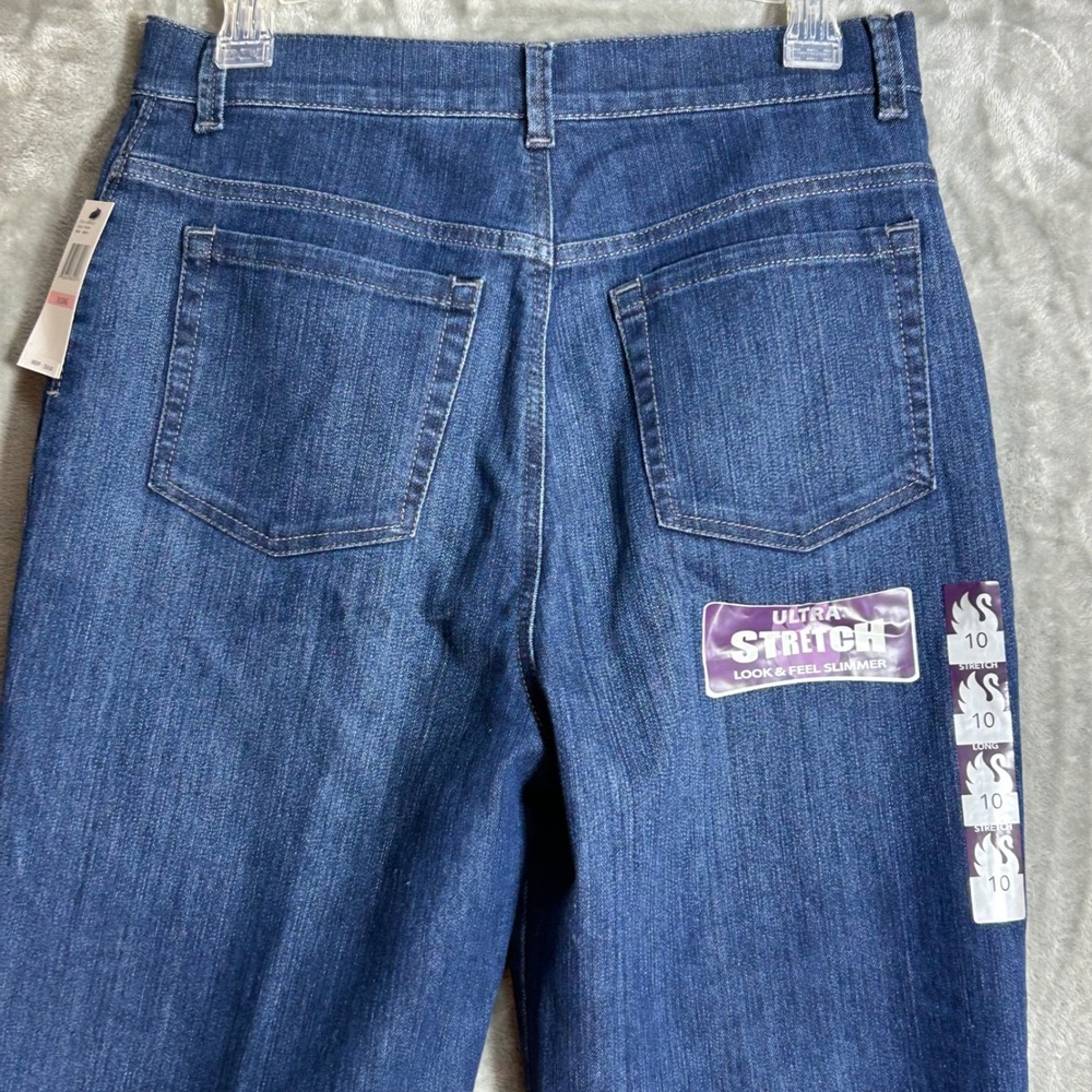 Gloria Vanderbilt Amanda Classic Fit Tapered Jeans Dark Wash Blue 10 Long NEW - Picture 7 of 15